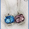 Pendentif chat cristal