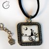 Pendentif chat carré, création la Boîte à Chat