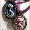 Bijou chat original : pendentif camée création La Boîte à Chats
